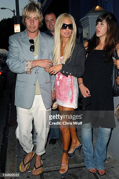 Model Shauna Sand leaves The Belmont on July 1, 2008 in West Hollywood, California.