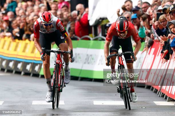 Sprint / Arrival / Tim Wellens of Belgium and Team Lotto Soudal / Marc Hirschi of Switzerland and Team Sunweb / during the 15th Binck Bank Tour 2019,...