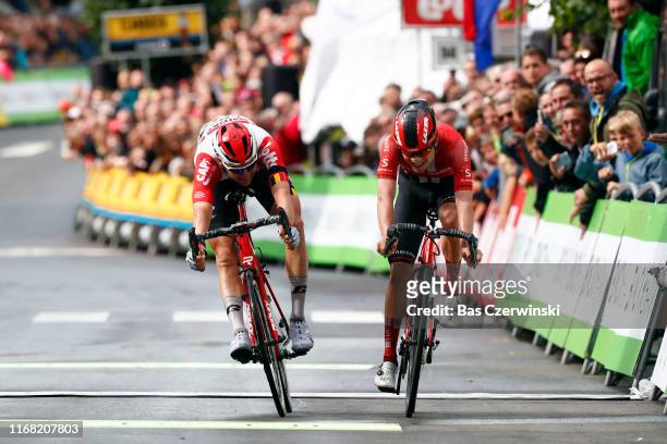 Sprint / Arrival / Tim Wellens of Belgium and Team Lotto Soudal / Marc Hirschi of Switzerland and Team Sunweb / during the 15th Binck Bank Tour 2019,...