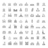 Building Icons set, Government. Landmarks