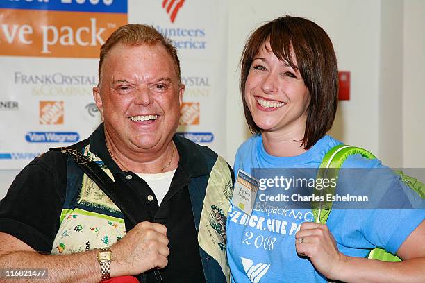 Personalities Leon Hall and Paige Davis attend Operation Backpack's Volunteers of America's Sort Day at 345 Park Avenue South on August 20, 2008 in...