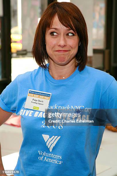 Personality Paige Davis attends Operation Backpack's Volunteers of America's Sort Day at 345 Park Avenue South on August 20, 2008 in New York City.