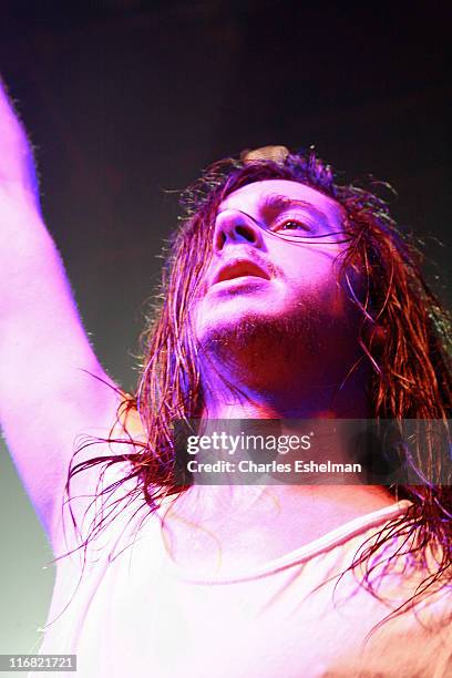 Underoath's Spencer Chamberlain performs at The Fillmore at Irving Plaza on September 2, 2008 in New York City.