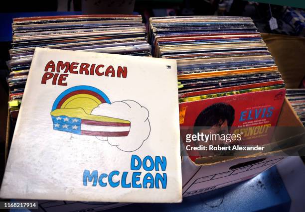 Copy of the record album 'American Pie' by Don McClean is among items for sale in an antiques shop in Grants Pass, Oregon. The album was released in...