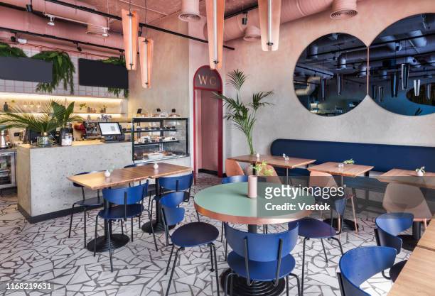 cafe-cookery in moscow - cafe interior stock pictures, royalty-free photos & images