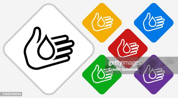 hand holding a water drop - diamond shape drop vector stock illustrations