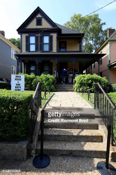 Hundreds line up for 'open house' at Dr. Martin Luther King, Jr.'s birth home in Atlanta, Georgia on July 27, 2019.