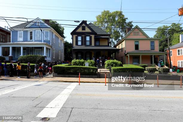 Hundreds line up for 'open house' at Dr. Martin Luther King, Jr.'s birth home in Atlanta, Georgia on July 27, 2019.