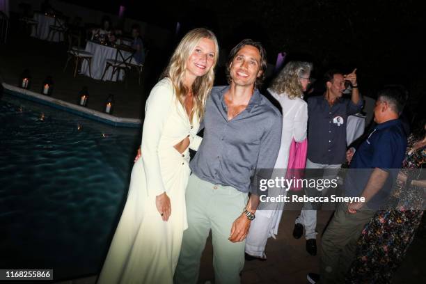 Gwyneth Paltrow and Brad Falchuk attend a promotional party for Netflix's "The Politician" at a private home on August 2, 2019 in East Hampton, New...