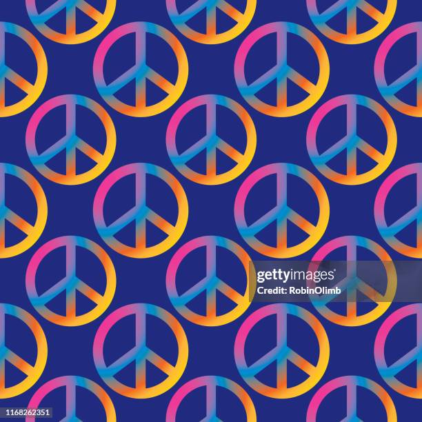Colorful Sign Printable Colorful Peace Signs Seamless Pattern High-Res Vector Graphic - Getty ...