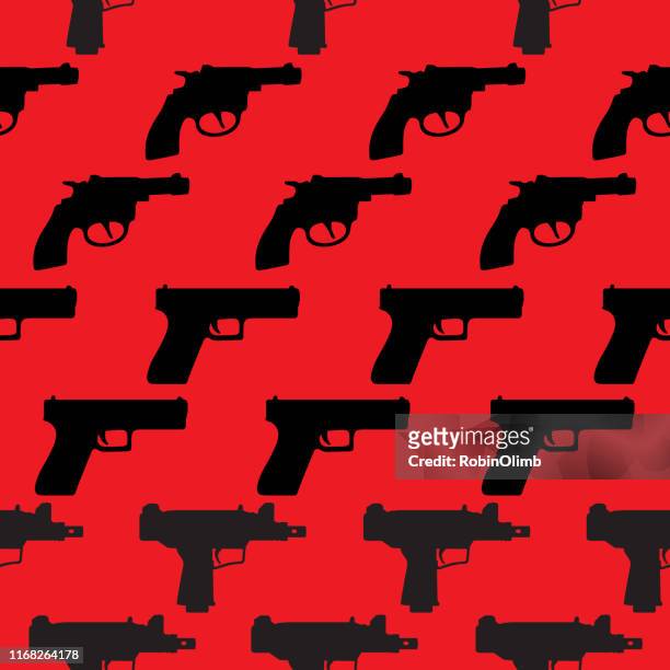 handguns seamless pattern - gun control stock illustrations