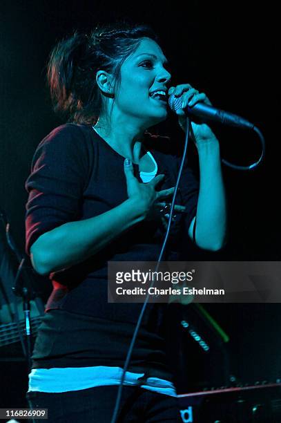 Singer Aimee Allen performs at The Fillmore at Irving Plaza on August 7, 2009 in New York City.