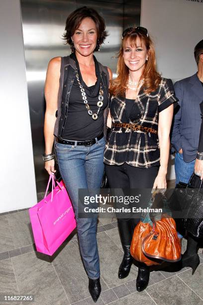 "Real Housewives of New York" LuAnn de Lesseps and Jill Zarin attend the Kai Milla Spring 2010 presentation during Mercedes-Benz Fashion Week at...
