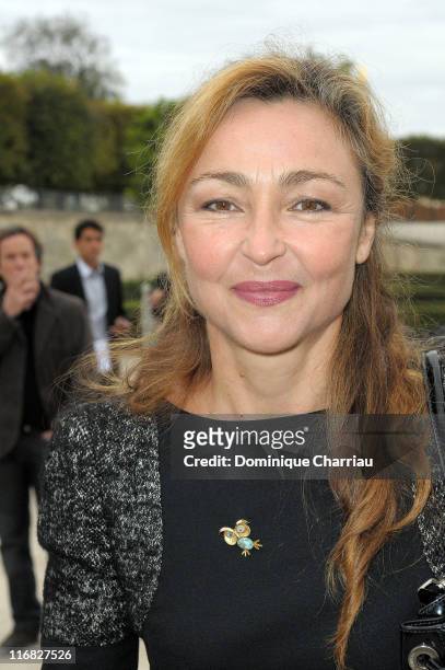 Catherine Frot attends the Karl Lagerfeld Pret a Porter show as part of the Paris Womenswear Fashion Week Spring/Summer 2010 on October 4 at Jardin...