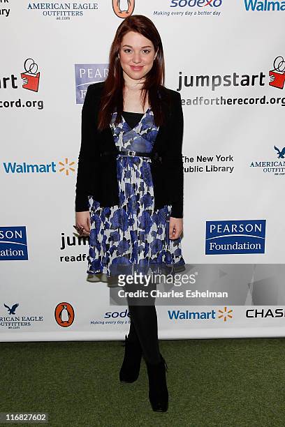 Actress Jennifer Stone attends Jumpstart's 4th Annual National Read for the Record Day at The New York Public Library on October 8, 2009 in New York...