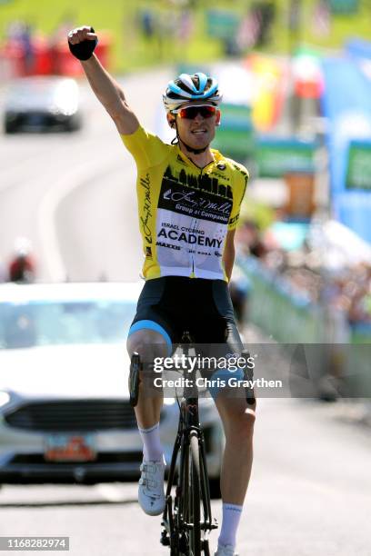 Arrival / Ben Hermans of Belgium and Team Israel Cycling Academy Yellow Leader Jersey / Celebration / during the 15th Larry H. Miller Tour of Utah...