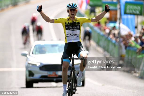 Arrival / Ben Hermans of Belgium and Team Israel Cycling Academy Yellow Leader Jersey / Celebration / during the 15th Larry H. Miller Tour of Utah...