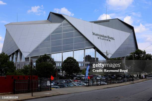Mercedes-Benz Stadium, home of the Atlanta Falcons football team and Atlanta United FC soccer team in Atlanta, Georgia on July 27, 2019.