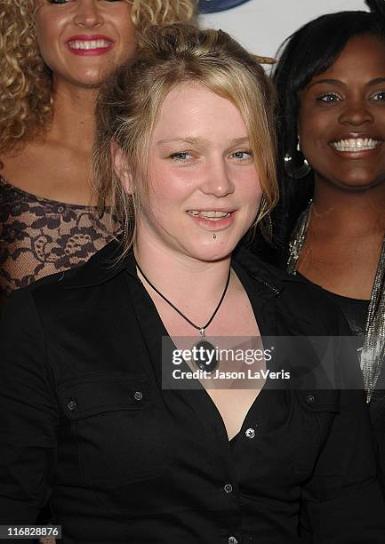 Crystal Bowersox attends the "American Idol" top 24 red carpet event at STK on February 18, 2010 in Los Angeles, California.