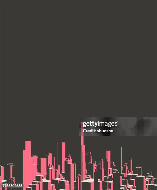 ilustraciones, imágenes clip art, dibujos animados e iconos de stock de color abstracto edificio de la ciudad patrón de paisaje fondo - pink building