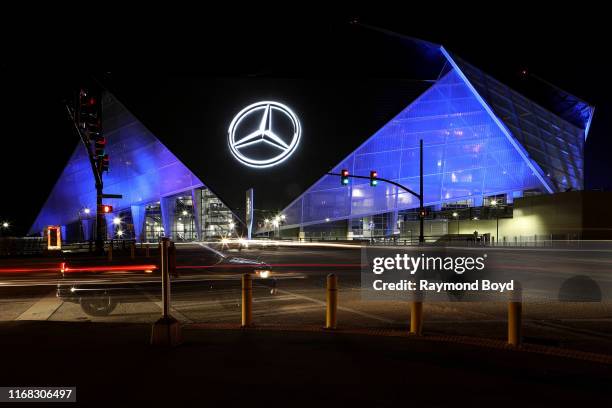 Mercedes-Benz Stadium, home of the Atlanta Falcons football team and Atlanta United FC soccer team in Atlanta, Georgia on July 27, 2019.