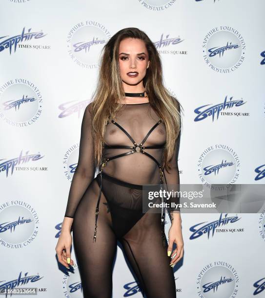 Adult film actress Tori Black attends Sapphire Gentlemen's Club Debuts New Times Square Location on August 15, 2019 in New York City.