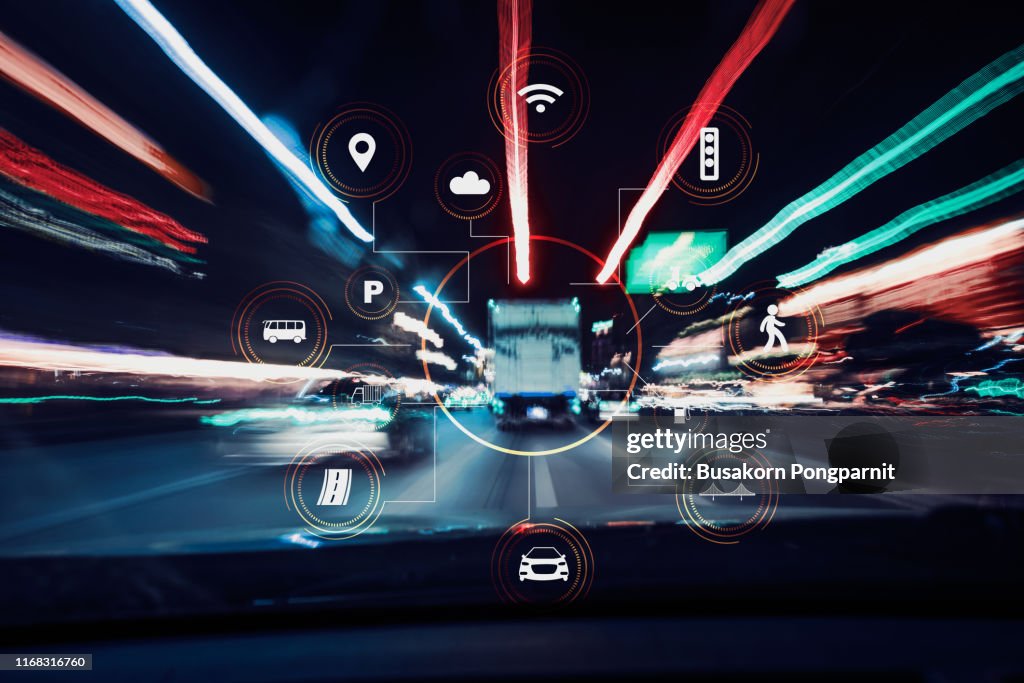 Traffict,vehicles, wireless communication network, internet of things, abstract image visual.