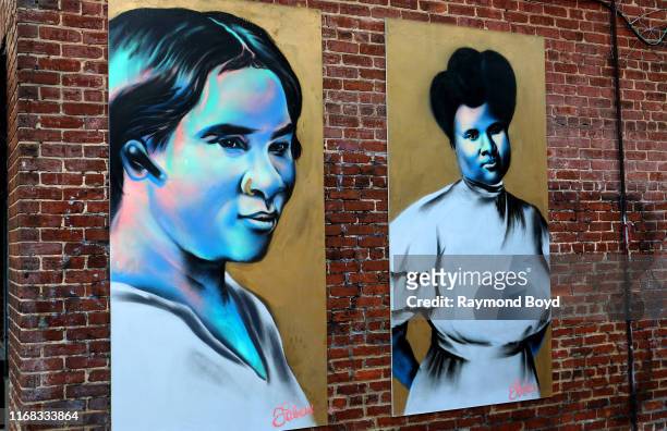 Fabian 'Occasional Superstar' Williams' 'Madam CJ Walker' mural is displayed in the Old Fourth Ward neighborhood in Atlanta, Georgia on July 27,...