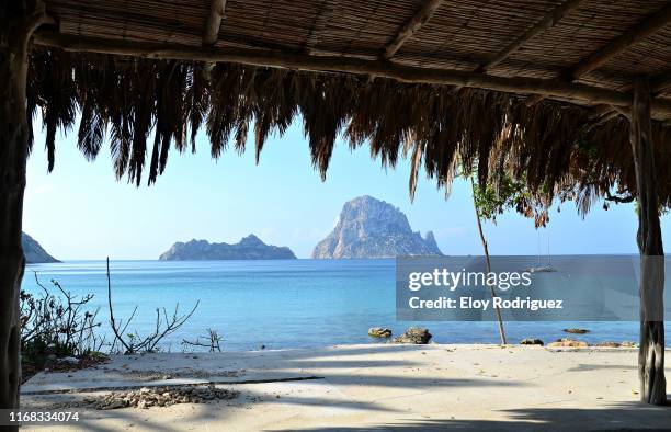 cala d'hort (isla vedra, isla vedranell), ibiza - ibiza town stock pictures, royalty-free photos & images