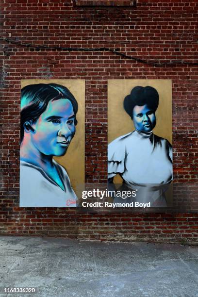 Fabian 'Occasional Superstar' Williams' 'Madam CJ Walker' mural is displayed in the Old Fourth Ward neighborhood in Atlanta, Georgia on July 27,...