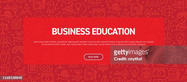 business education concept - business related seamless pattern web banner - internet konferenz stock-grafiken, -clipart, -cartoons und -symbole