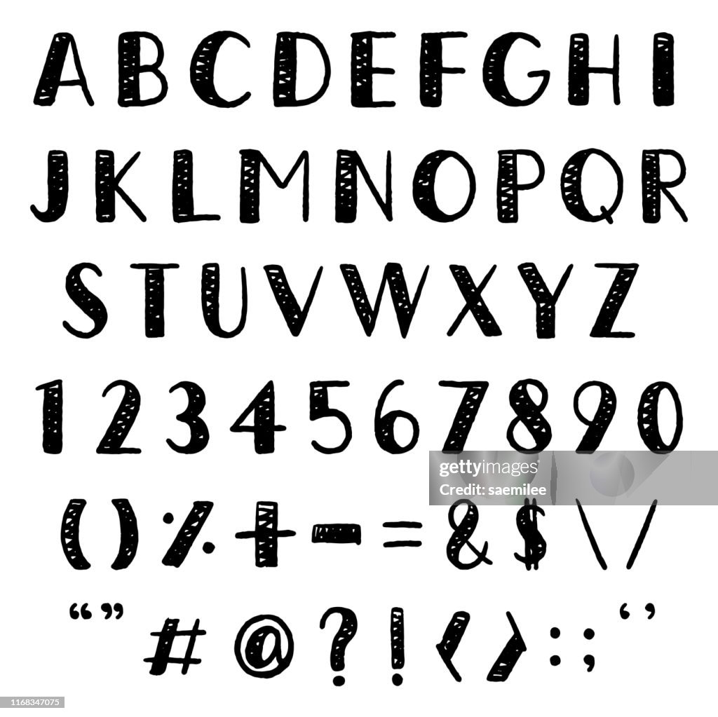Hand Drawn Alphabet Font High-Res Vector Graphic - Getty Images