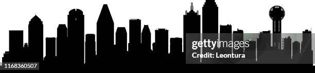 dallas skyline (all buildings are moveable and complete) - bank of america building dallas stock illustrations