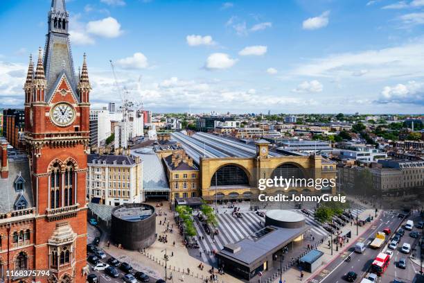 kings cross st pancras cityscape - station london st pancras international stockfoto's en -beelden