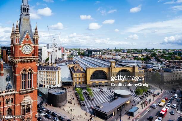 kings cross st pancras cityscape - kings cross station stock pictures, royalty-free photos & images