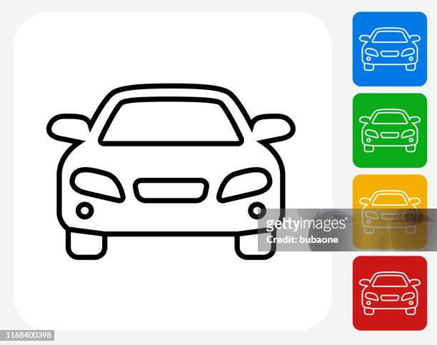 luxury car front view icon - front view stock illustrations