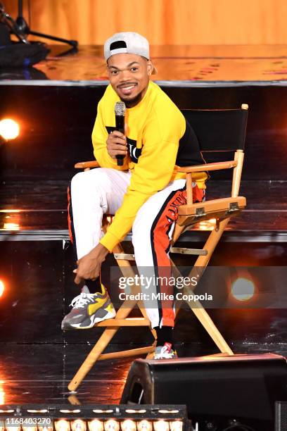 Chance The Rapper Performs On ABC's "Good Morning America" at SummerStage at Rumsey Playfield, Central Park on August 16, 2019 in New York City.