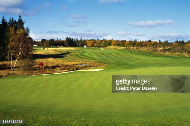 View of the 426 yards par 4, first hole on the PGA Centenary Course at Gleneagles Golf Course on July 24, 2019 in Auchterarder,Scotland. The 2019...
