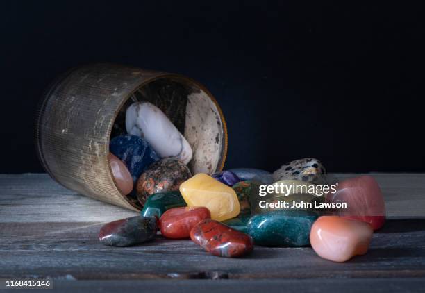 chiaroscuro still life study - semi-precious stones - healing crystals stock pictures, royalty-free photos & images