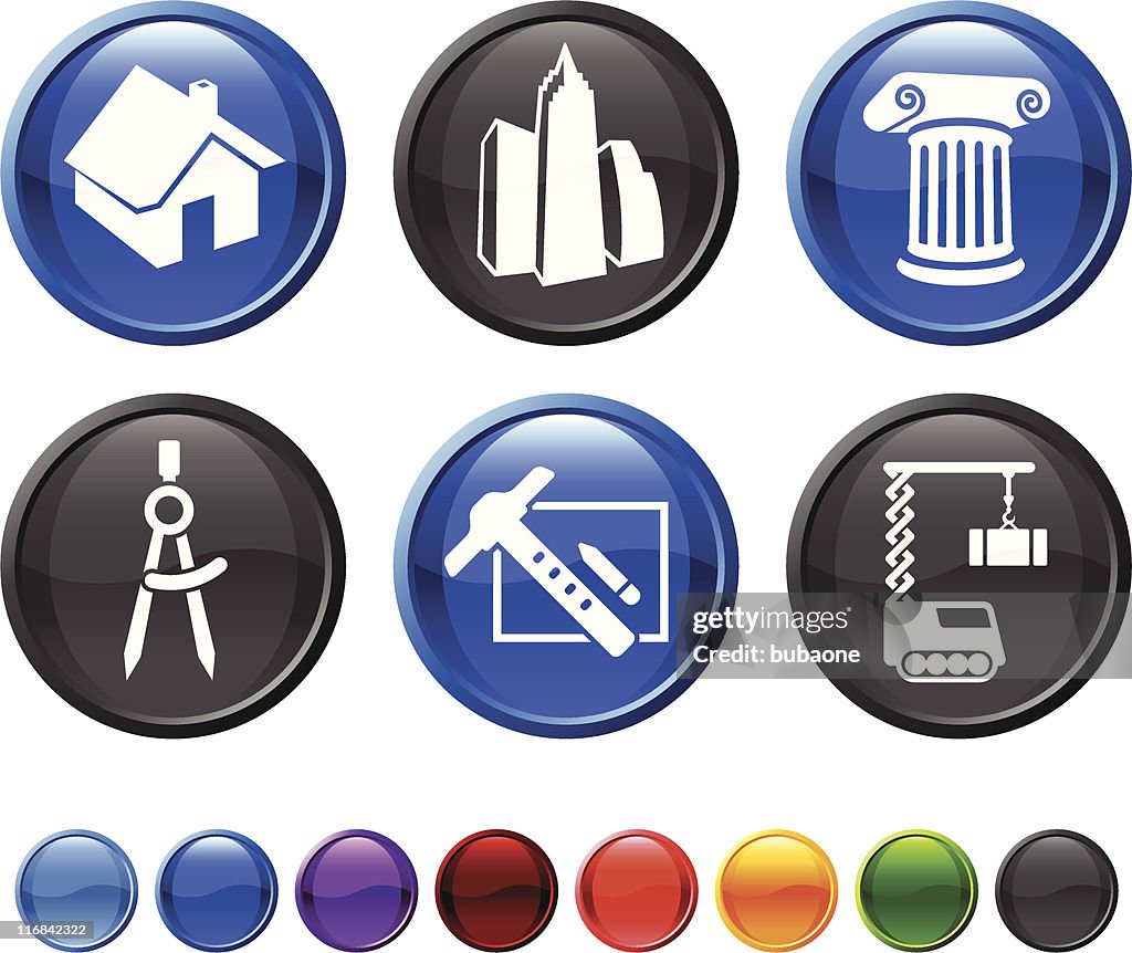 Architecture and construction royalty free vector icon set