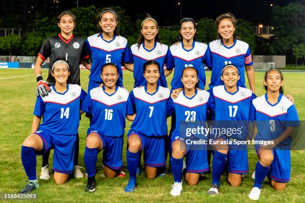 Team Philippines squad poses for photos during the Women's International friendly match between Hong Kong and the Philippines at Tseung Kwan O Sports...