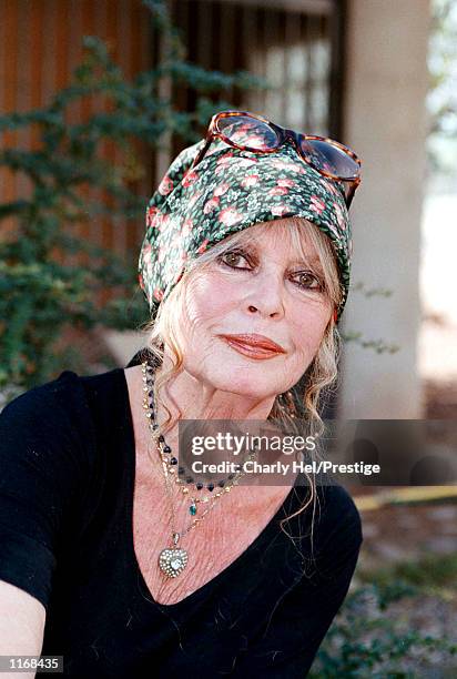 Animal rights activist Brigitte Bardot visits her dog refuge "The Nice Dogs" of Carnoules on October 7, 2001 in Paris, France.