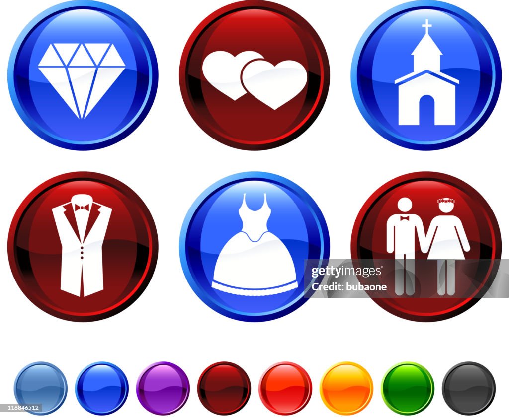 Wedding royalty free vector icon set