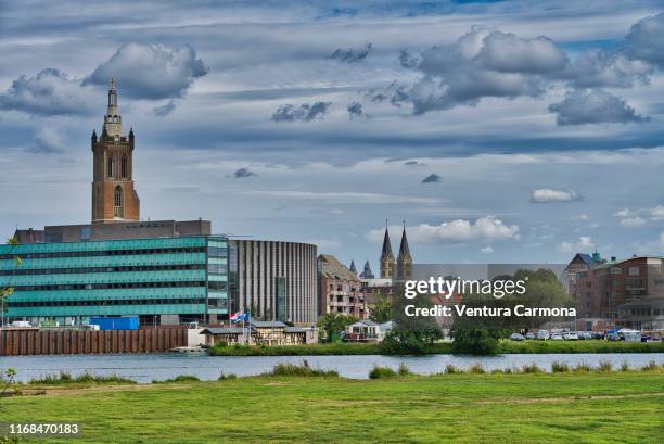 view of roermond across the meuse river - netherlands - limburg stockfoto's en -beelden