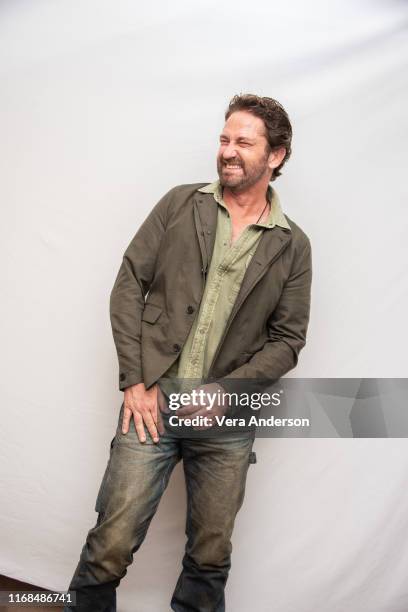 Gerard Butler at the "Angel Has Fallen" Press Conference at the Four Seasons Hotel on August 16, 2019 in Beverly Hills, California.