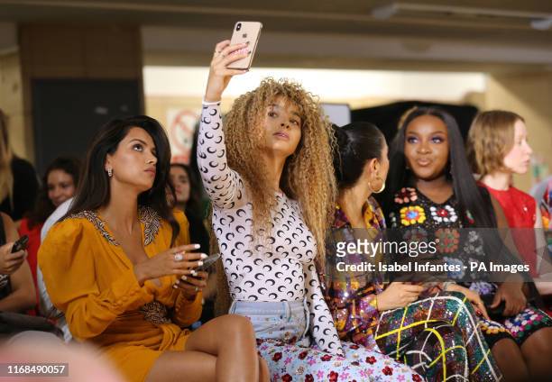 Ella Eyre on the front row during the Ashish Spring/Summer 2020 London Fashion Week show outside the Seymour Hall in London.
