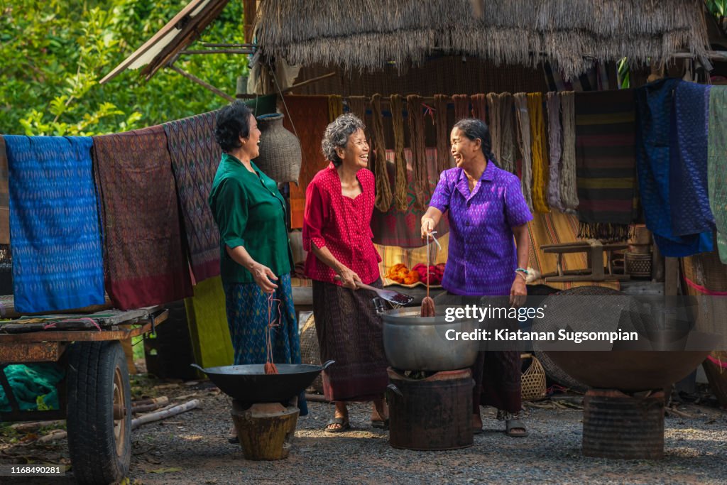 Traditional Asian silk dyeing