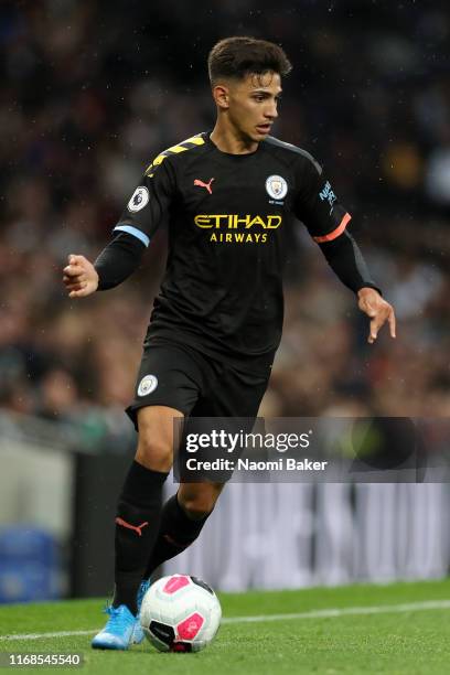 Nabili Zoubdi Touaizi of Manchester City runs with the ball during the Premier League 2 match between Tottenham and Manchester City at Tottenham...
