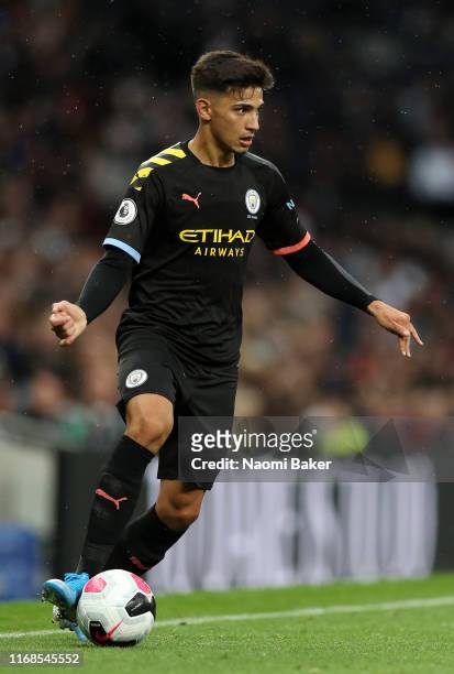 Nabili Zoubdi Touaizi of Manchester City runs with the ball during the Premier League 2 match between Tottenham and Manchester City at Tottenham...
