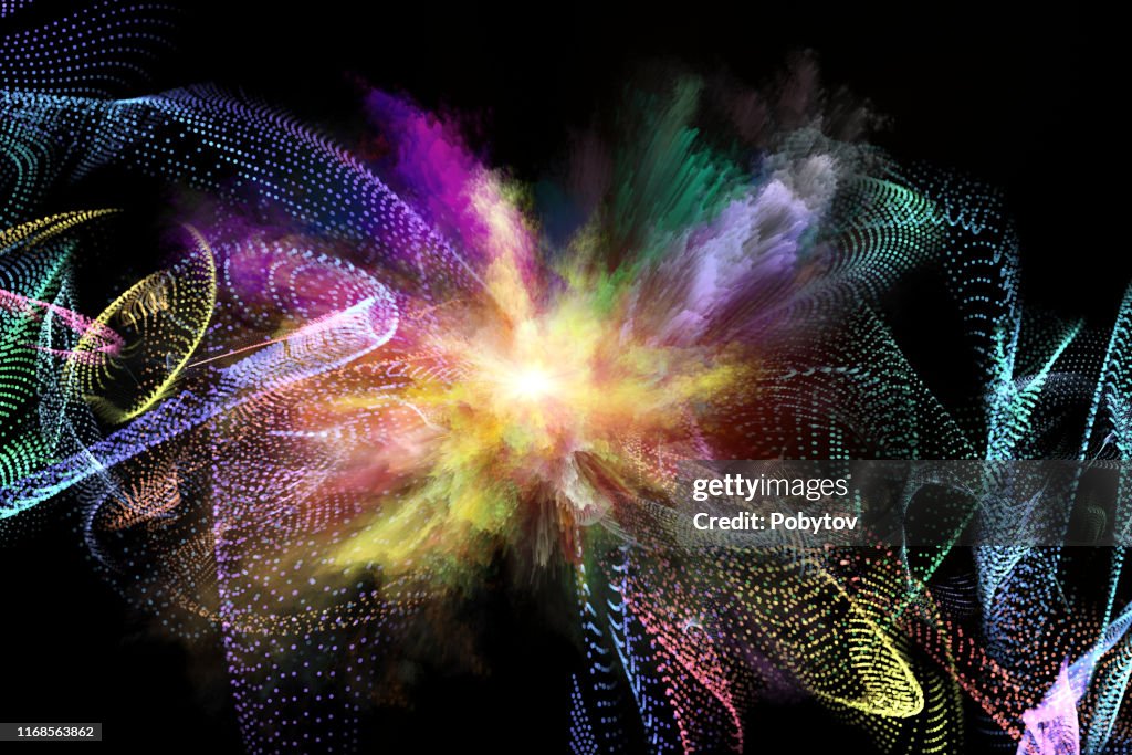 Research Explosion Particle Explosion Fantasy On The Subject Of Science In The Field Of ...